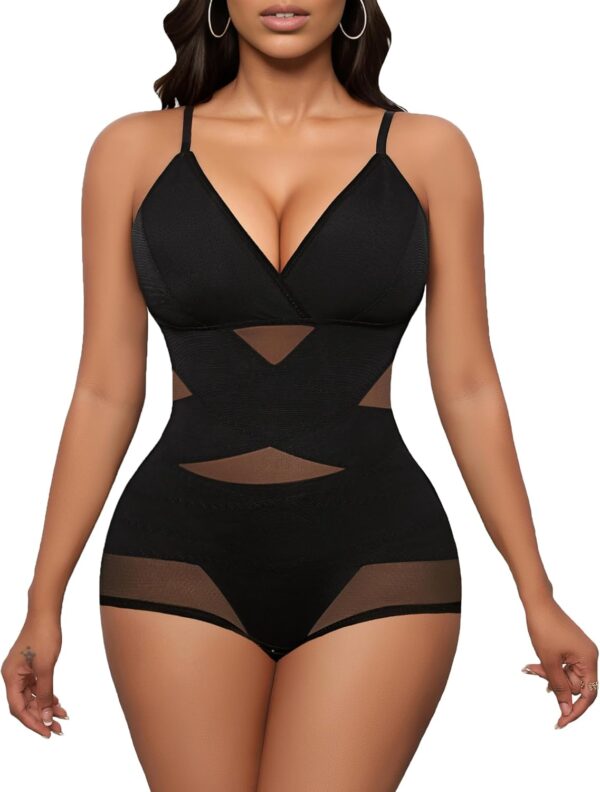 Shapewear Bodysuit for Women Body Shaper Tummy Control Shapewear plus Size Body Suits with Snap Crotch