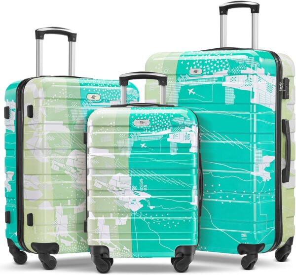 Luggage Sets 3 Piece Hardside Suitcase Set with Spinner Wheels,Durable Lightweight Luggage with TSA Lock for Travel(20In/24In/28In)