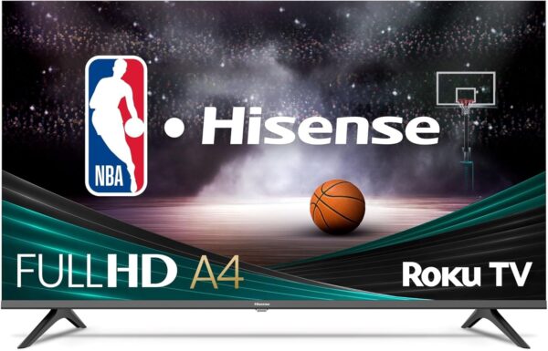 40-Inch Class A4 Series FHD 1080P Smart Roku TV with Alexa Compatibility (40A4NR, 2024 Model) - Dolby Audio, Slim Bezel Design, Google Assistant