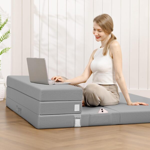 Foldable Mattress - 4 Inch Folding Mattress Twin with Washable Cover