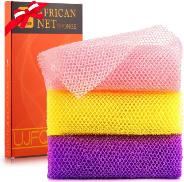 3 Pieces soft African long Bath Sponge