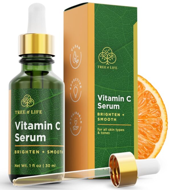 Tree of Life Vitamin C Skin Care Set, Skin Brightening Face Oil for Dark and Age Spots