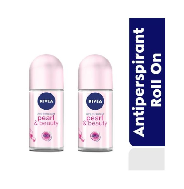 NIVEA Pearl & Beauty Anti-Perspirant Roll-on For Women 48h - 50ml (Pack Of 2)