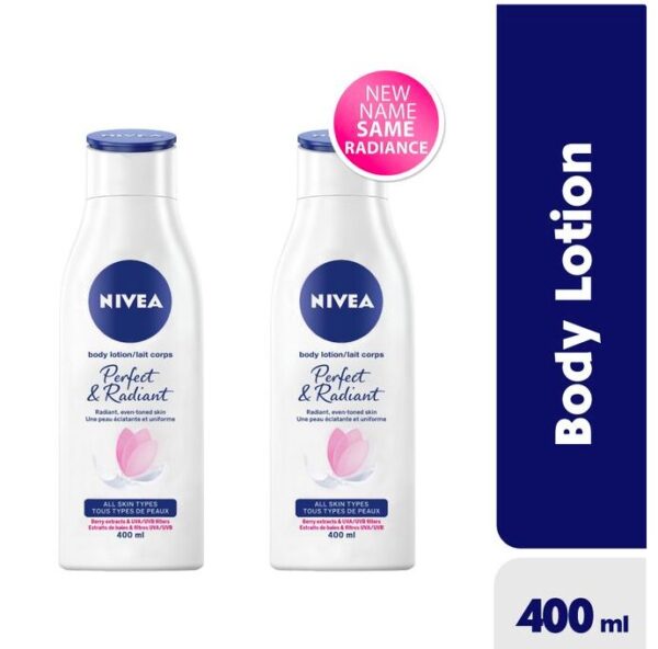 NIVEA Perfect & Radiant Body Lotion For Women - 400ml (Pack Of 2)