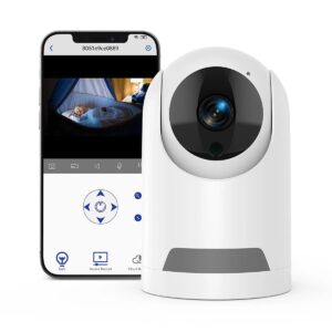 3K 5MP Video Baby Monitor: Wifi-enabled with night vision, video recording, app control, motion detection, and 2-way audio.