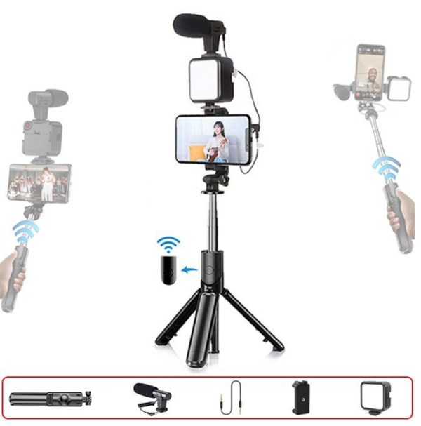 VIC Phone Vlog Video Blog Kit Detachable Hold Tripod