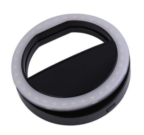 Selfie Light Rechargeable Phones Tablets Makeup Vlog-Black