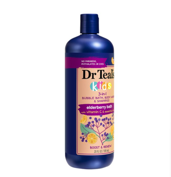 Dr Teal's Kids 3-in-1 Bubble Bath Elderberry + Vit. C, 591ml