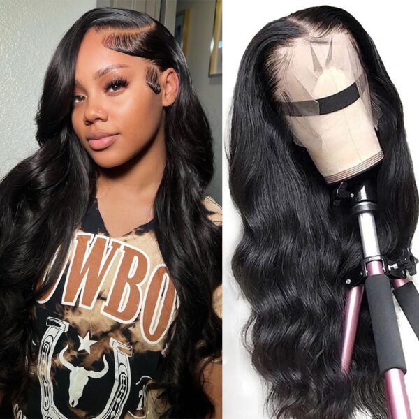 Natural Black, 22 Inch, Glueless, Transparent Lace, Baby Hair