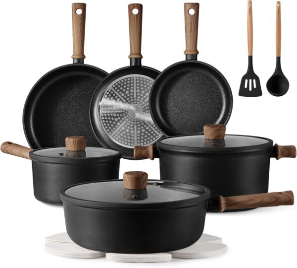 CAROTE 16pc Nonstick Cookware Set pots, pans & frying pan