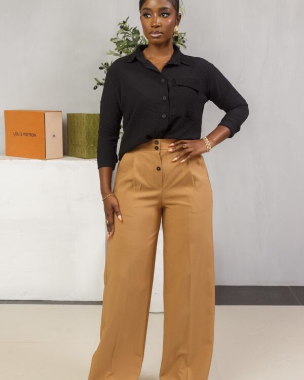 Signature Black Shirt with Brown Pant